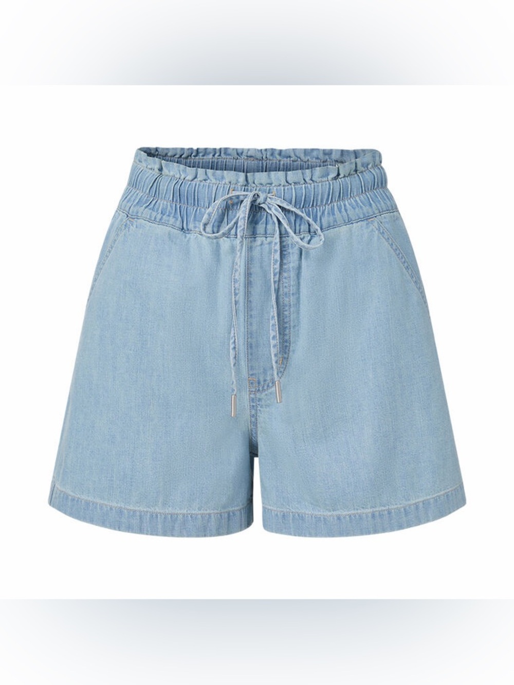 Veronica Beard tijana chambray Light Blue Denim Drawstring Shorts cotton Medium